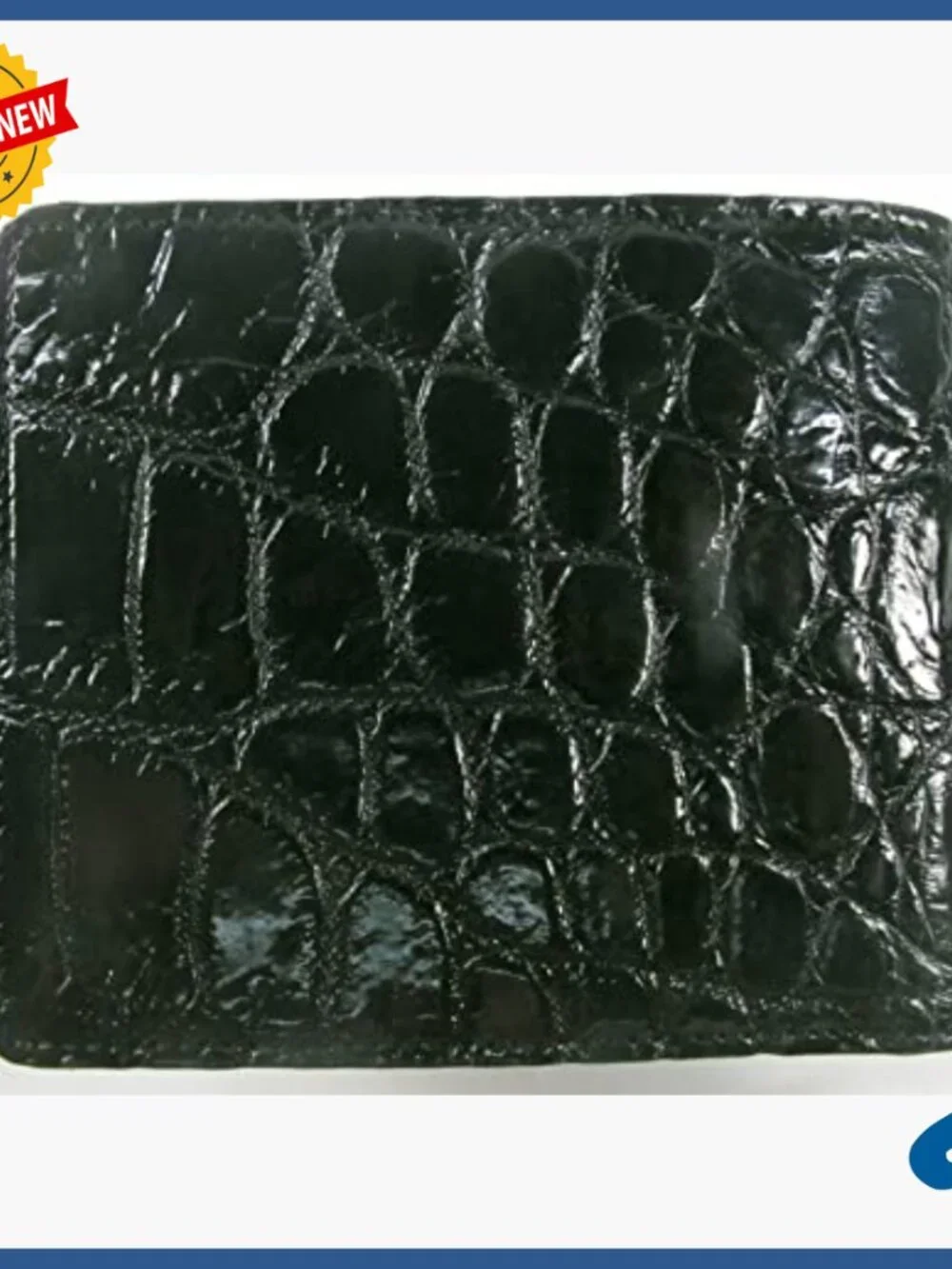 Genuine Crocodile Leather Slim Bifold Wallet with 6 Card Slots